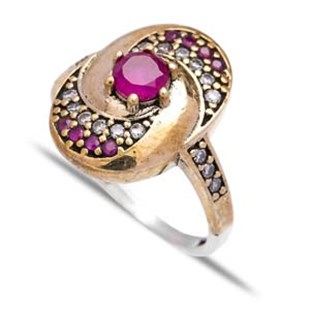 Authentic Design with Pink Stone Wholesale Handcrafted Authentic Silver Ring
