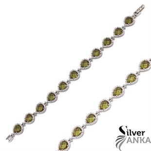Zultanit Taşlı Zarif Bileklik Trend 925 Ayar Gümüş Takı